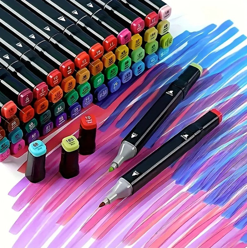 Set 80 markere , Zola®, 2 capete subtire si gros, cu geanta de depozitare, multicolore Set 80 markere , Zola®, 2 capete subtire si gros, cu geanta de depozitare, multicolore